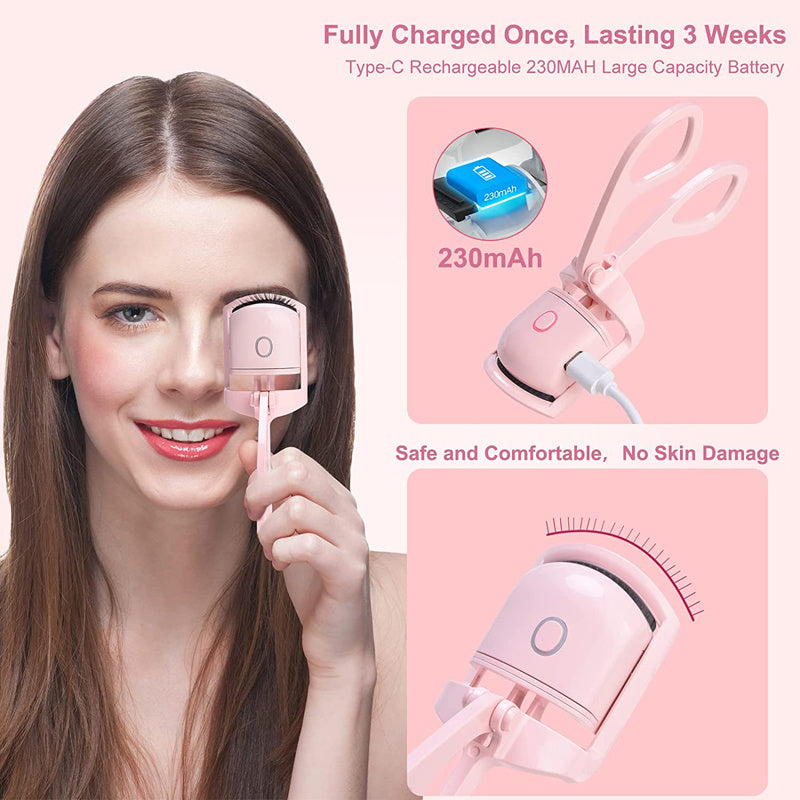 Portable Electric Heated Eyelash Curler - Long-Lasting Curls